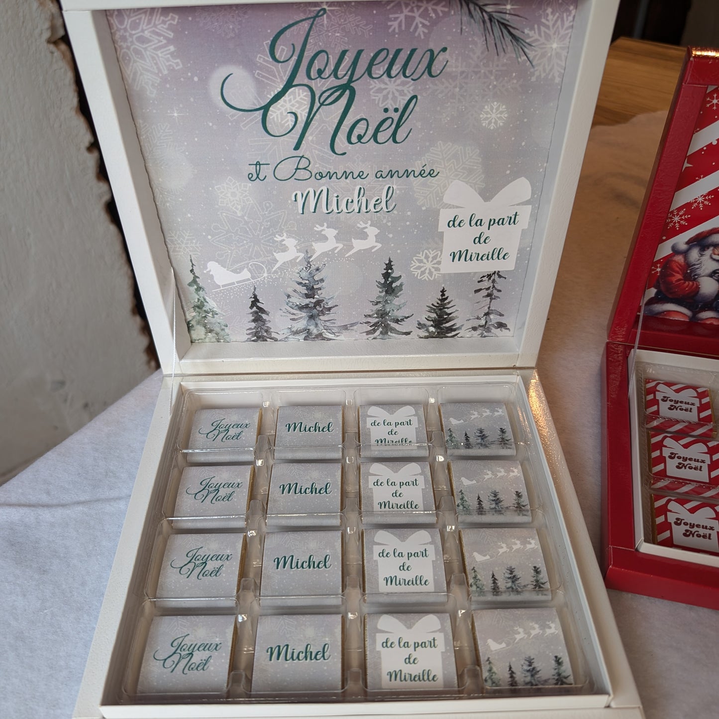 Boîte de chocolat de Noël